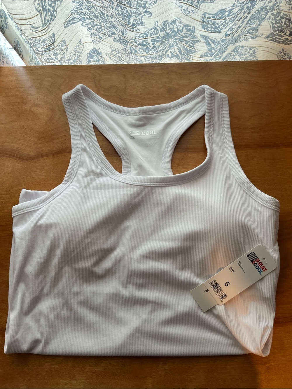 32 Degrees White Ribbed Racerback Tank Top